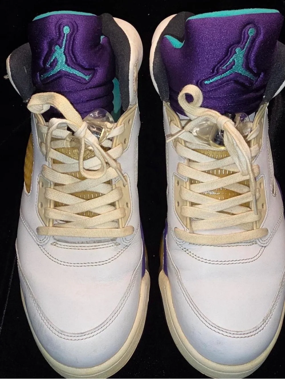 Jordan Men’s High-Top Sneakers - White, Purple, Teal